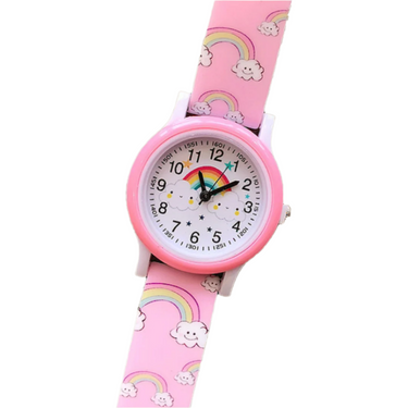 RainbowTime | Reloj infantil arcoíris con correa de silicona – Aprende a leer la hora en diseño colorido para niños